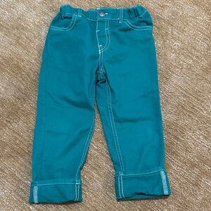 Green contrast stitch Kids Pants